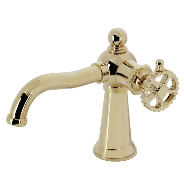 Kingston Brass Single-Handle Bathroom Faucet with Push Pop-Up, Polished Brass KS3542CG - main